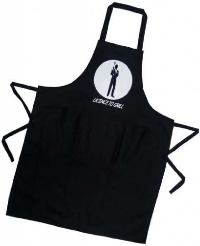 Licence to Grill James Bond 007 Novelty Apron for Men & Women, BBQ or Kitchen. Fantastic Gift! by Silver Bullet Trading