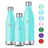 🎁Llévelo con usted: nuestras botellas de agua de acero inoxidable son perfectas para el uso diario y se pueden llevar a cualquier lugar: senderismo, ciclismo, playa, camping, gimnasio, escuela o empresa. Ponga su botella de agua deportiva portátil en su bolsa de gimnasio o en la bolsa lateral de su mochila o como su compañero diario. Mantente saludable e hidratado!