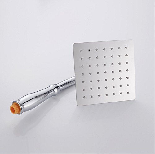 ke1aip 20,3 cm 360 ° Drehgelenk quadratisch Regendusche Kopf Verlängerung Edelstahl Dusche Kopf Spray + Schlauch (1,5 m) + Boden - 6