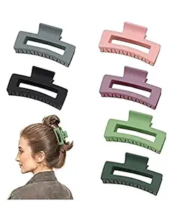 Chema Clutchers Large Size Matte Hair Clips, Stylish Latest Clips Korean Clutch Assorted Colours for girl (pack of 3)