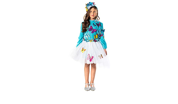 COSTUME CARNEVALE da PRINCIPESSA DELLE FARFALLE vestito per ragazza bambina  7-10 Anni travestimento veneziano halloween cosplay festa party 51155 XL :  Amazon.it: Giochi e giocattoli