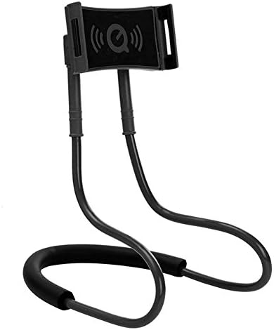 Space Climber Neck Hanging Mobile Phone Holder Phone Support 360 Rotating Flexible Multi-Function Creative Desktop Bed Car Bike Bracket for HUAWEI iPhone Samsung HTC Cell Phones iPad Small Tablet PC Black