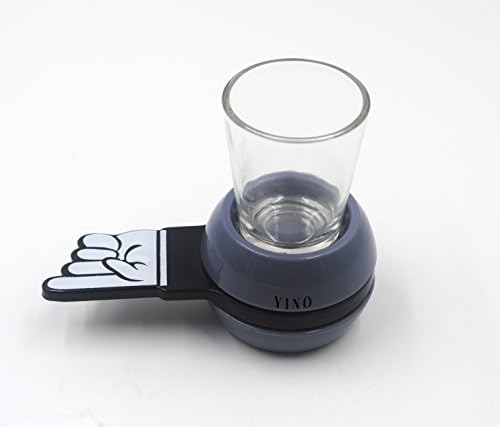 YINO Heavy Base Shot Glass with A Fast Moving and Funny Drinking Tray, 1.5 Ounce perfect for parties and events (Finger)