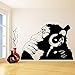 Produktbild ljradj Vinyl Wandtattoo AFFE Mit Kopfhörer Schimpanse Musik Hören In Kopfhörer Wandaufkleber Für Wohnzimmer Dekoration gelb 160x112 cm