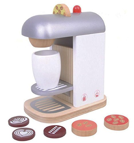 Preisvergleich Produktbild Kaffeemaschine aus Holz für Spielküche Deluxe Espressomaschine