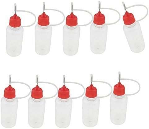 Eye Liquid Dropper 20ml Empty Plastic Squeezable Dropper Bottles Red Needle Cap (Pack of 10)