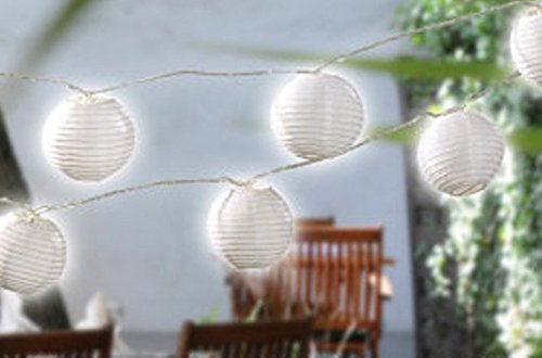 Zauberhafte LED Sommer Lichterkette mit 20 weißen LED-Lampions - 2