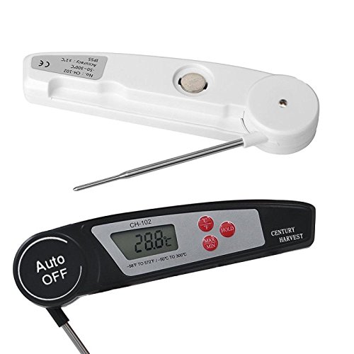 Temperatur Küche Haushaltsthermometer Einstichthermometer Digitales Universales Kochthermometer faltbar Schwarz - 7