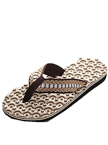 Preisvergleich Produktbild Zehensandale Badelatschen Herren Sandalen Sommer Hausschuhe Zehentrenner Outdoorschuhe Schwimmbadschuhe Beach Strandschuhe Badeschlappen Erwachsene Hausschuhe Dusch Badeschuhe LMMVP (44, Brown)