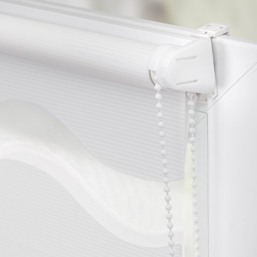 Lichtblick KDW.090.150.01 Duo Rollo Welle Klemmfix, ohne Bohren Weiß 90 cm x 150 cm (B x L) - 6
