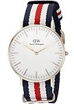 Daniel Wellington Damen 0502DW Classic Canterbury Edelstahl Uhr mit Mehrfarbig gestreift Band