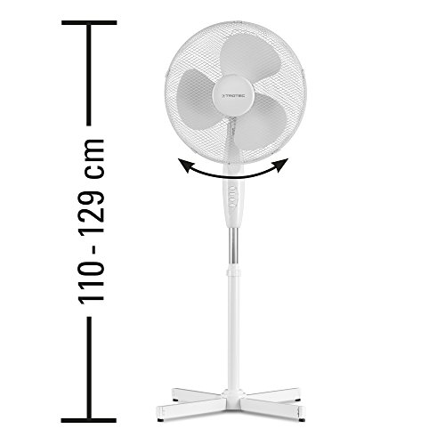 TROTEC TVE 16 Standventilator / Standlüfter | sehr leise | höhenverstellbar | Neigungswinkel verstellbar | 3 verschiedene Geschwindigkeitsstufen | Automatische 90°-Oszillation - 6