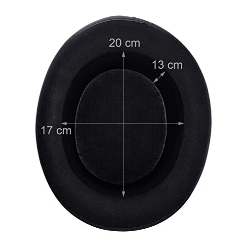 Relaxdays Zylinderhut schwarz, Fasching, Karneval, Zauberer, Einheitsgröße, max. Kopfumfang 59 cm, Gentleman, black - 3