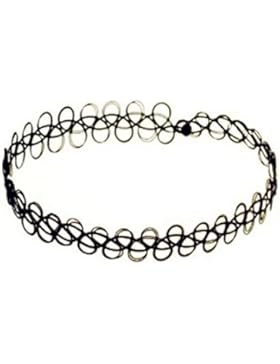 CargoMix® 3 x Jahrgang Punk Gotik Schwarz Stretch Tätowierung Henna Halsreif Halskette Hippy Gewebt 3 x Henna...