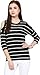 Hypernation Black and White Stripe Round Neck Cotton T-shirt For Women RS.699.00