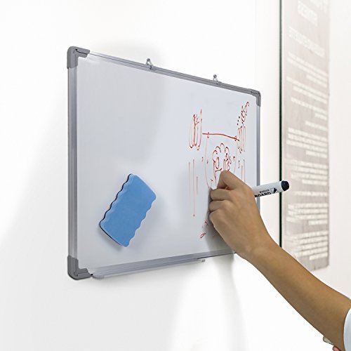 Antaprcis Pizarra Blanca Magn  tica 30 40CM con marco de aluminio para hogar y oficina  Blanca 