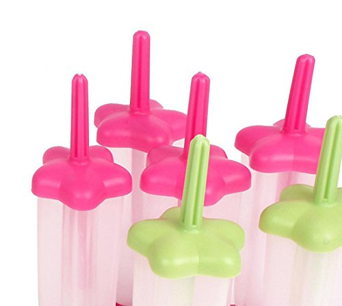 Vpsan 6 Eis Star-Pop Formen am Stiel Formen Wiederverwendbaren Stieleis-Formen,Eisformen Beste Eiscreme Formen(Grün) - 6
