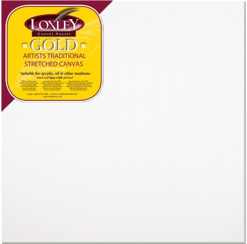 Loxley Gold 24 x 24-inch 61 x 61 cm 18 mm Traditional Depth Stretched Artist Canvas Primed