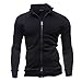 Produktbild Herren Jacke Longra Männer Herbst Winter Freizeitjacke Sportjacke Cardigan Zipper Sweatshirts Tops Jacke Mantel Herren Übergangsjacke Stoff-Jacke (XL, Black)