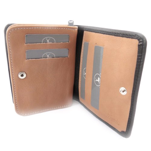 Preisvergleich Produktbild Wallet leder 'Frandi' schwarzer pfeffer.