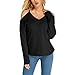 Produktbild MEIbax Damen V-Ausschnitt Tops Langarm Cold Shoulder T-Shirt Casual Blusen Pullover