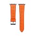 Produktbild Altsommer 7 Farben 42mm für Apple Watch Perforiert Uhrenarmband Ersatz Lederarmband für Herren Leder Uhrenarmbänder Edelstahl Gürtelschnalle Armband Ersetzen 160-225MM (Orange)