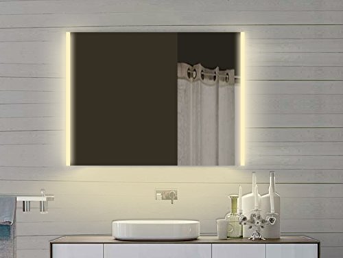Lichtspiegel Badspiegel Badezimmerspiegel mit Licht in warm & kaltweiß - 80x72 cm