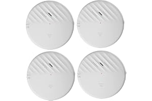 Lancoon Fensteralarm mit Vibrationssensor Weiß 4 Packungen 125dB lauter schlanker Glasbruch-Einbruchmelder Einstellbarer Empfindlichkeit LED-Anzeigeleuchte für die Sicherheit im Home Office