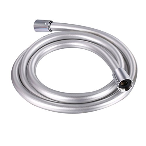 DSIKER® PVC Brauseschlauch Hochwertiger Flexible Duschschlauch ,Hochglanzverchromt Edelstahl |1/2 Zoll ,1,75 m – Mantel inkl 2 Dichtungsringe,Metalloptik,Knickschutz, silber - 8