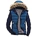 Produktbild Hanomes Herren Jacke,Herren Winter Casual Warm Mit Kapuze Mantel Mode Patchwork Steppjacke Two Tone Reißverschluss Hoodie Kapuzenjacke mit Kapuze abtrennbar