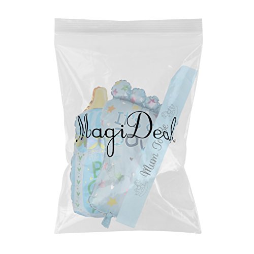 MagiDeal Baby Shower Party Ballons (Fuß + Milchflasche) + „Mum to be“ Schärpe Set - 2