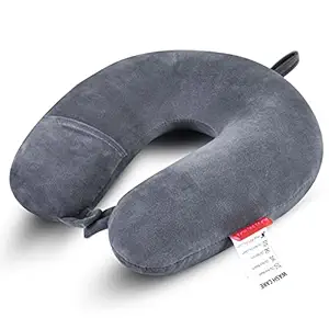 Trajectory Neck Pillow Travel headrest Accessory in Grey Comes with 10 Years Warranty for Plane Flight Bus and Office for Men and Women