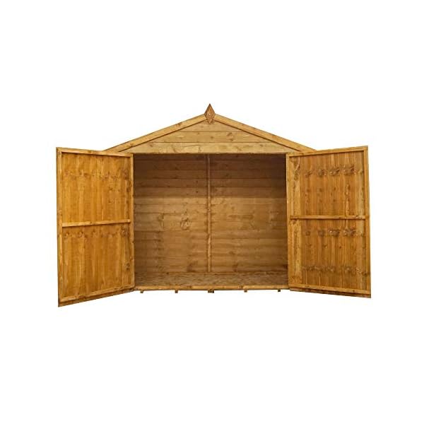 WALTONS EST. 1878 7x3 Wooden Bike Shed, Garden Storage Overlap Construction Dip Treated with 10 Year Guarantee, Windowless, Wide Double Door, Apex Roof, Roof Felt & Floor Included, (7 x 3 / 7Ft x 3Ft) 3-5 Day Delivery - Image 8