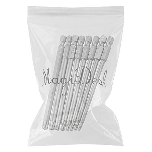 MagiDeal 8pcs / Set Torx Sternkopf Schraubenzieher Bits Stahl 1/4 Hex Schaft 100mm - 2