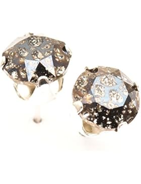 925-Sterling Ohrstecker handgefertigt mit funkelnden Black Patina Kristall aus SWAROVSKI®.