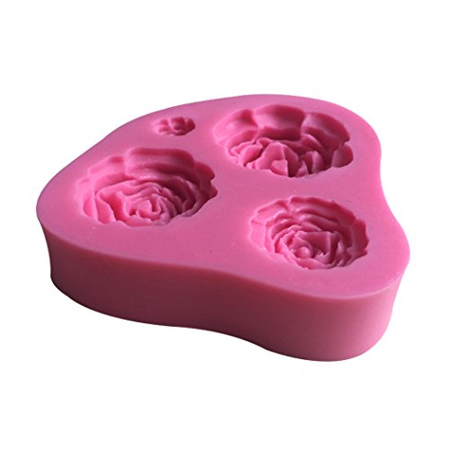 Karen Baking Rosen-Blume Geformt 3D Silikon-verzierender Schokoladen-Kuchen-Form-Fondant-backendes Werkzeug-Rosa - 2
