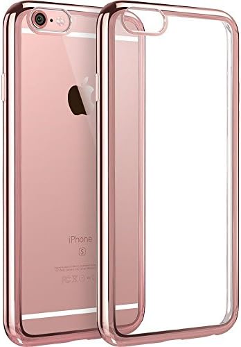 Metal Effect (ROSE GOLD) Silicone Gel Case Cover and Screen Protector for iPhone 5/5S BY GOLD QUANTUM
