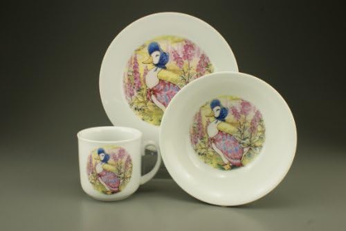 Jemima Puddleduck - 3 Piece Porcelain Dining Set - Mug, Cereal Bowl &amp; Plate - Beatrix Potter by Reutter Porzellan-Christening/Naming Day/New Born Gift