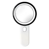Idealeben 20 x Handheld Magnifying Glass 12 LED Light Reading Magnifier - 4.25 Inch Illuminated Distortion-Free