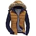 Produktbild Herren Warme Winterjacke Parka Jacke mit Fell Wintermantel mit Kapuze Übergangsjacke Gefütterte Winterparka Jungen Warm Mit Kapuze Winter Zipper Coat Jacke Top Bluse