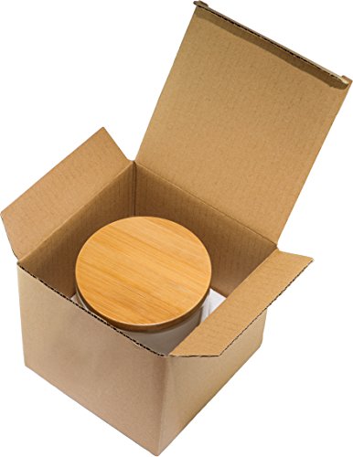 Vorratsdose aus Keramik mit Bambusdeckel, luftdicht, 500 ml, weiß, hochglänzend, Zuckerdose, Teedose, Kaffeedose, Keksdose, Gewürzdose, Keramikdose, Keksdose, Vorratsbehälter, Vorratsdosen, Mehldose, Kakaodose, Reisdose, Dose für Kaffeepads, Dose für Tee, Dose für Kaffee, Haushaltsdose, Frischhaltedose - 4