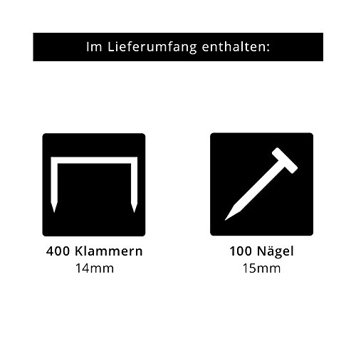 Monzana Kombi Elektrotacker Elektronagler inkl. 400 Klammern + 100 Nägel mit Sicherheitsschalter und Anti-Stau-Mechanismus - 8