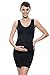 Franato Women's Seamless Maternity Sleeveless Dress Slips Medium Black