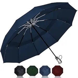 Umbrella - Zemic Umbrella for Men, Umberallas for Rain Big Size Men, Winproof Umberalla Large for Man,Women,Kids,Girls,Boys - 3 Fold with Auto Open and Close :- Blue