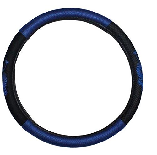 Preisvergleich Produktbild Lenkradbezug Lenkradhülle mit Drachenstickerei schwarz / blau