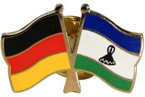 Flaggenfritze Freundschaftspin Deutschland L-O, 22 mm, Flaggen Pin vergoldet aus Hartemaille, Länder Anstecker zum Sammeln und Tragen