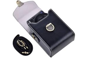 Rieibi - Skórzane etui do aparatu Sony RX100 i HX Series do Ricoh GR III II/Canon G7X II/G7X II/SX720/SX730/SX740/G9X/G9X II, Kolor: czarny, retro