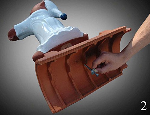 Firstfigur Schlafwandler 41cm mit Solarlaterne Dachschmuck weiß-weiß-blau - 5