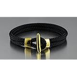 Bracciale corda nautica DK58 nero/oro marittima e sportivo da dünenkinder