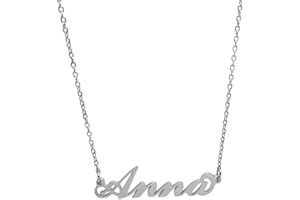 ARGENTO E DINTORNI Collana in acciaio con il nome per donna regolabile in corsivo colore argento anallergica girocollo